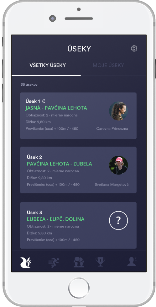 Mobilní aplikace pro závody Od Tatier k Dunaju
